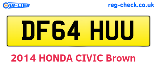 DF64HUU are the vehicle registration plates.