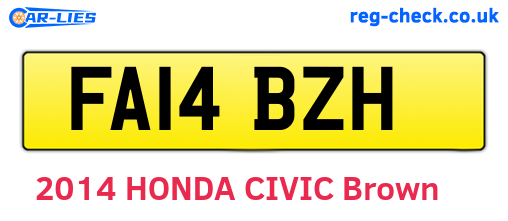 FA14BZH are the vehicle registration plates.