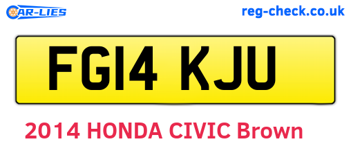 FG14KJU are the vehicle registration plates.