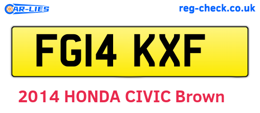 FG14KXF are the vehicle registration plates.