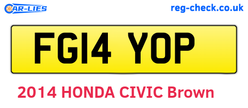 FG14YOP are the vehicle registration plates.