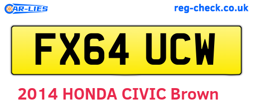 FX64UCW are the vehicle registration plates.