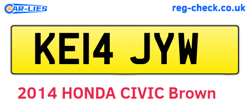 KE14JYW are the vehicle registration plates.