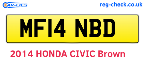 MF14NBD are the vehicle registration plates.