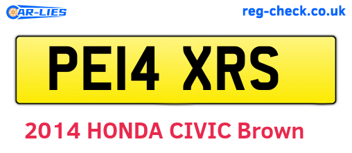 PE14XRS are the vehicle registration plates.