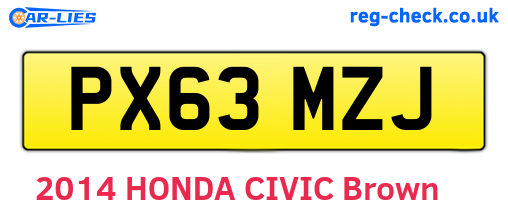 PX63MZJ are the vehicle registration plates.