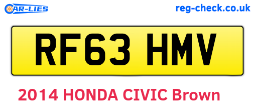 RF63HMV are the vehicle registration plates.