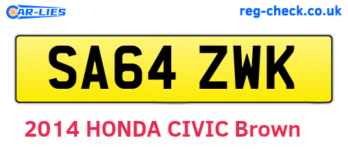 SA64ZWK are the vehicle registration plates.