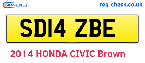SD14ZBE are the vehicle registration plates.