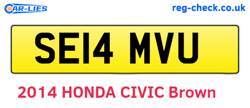 SE14MVU are the vehicle registration plates.