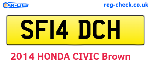 SF14DCH are the vehicle registration plates.