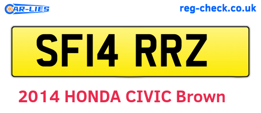 SF14RRZ are the vehicle registration plates.