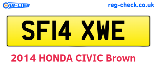SF14XWE are the vehicle registration plates.