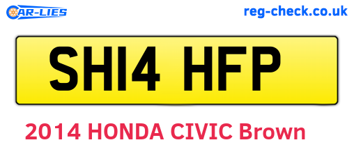 SH14HFP are the vehicle registration plates.