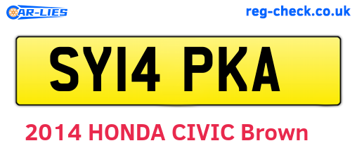 SY14PKA are the vehicle registration plates.