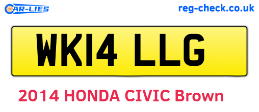 WK14LLG are the vehicle registration plates.