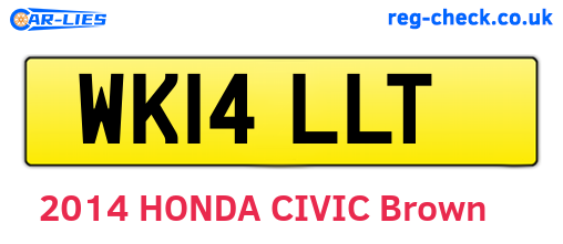 WK14LLT are the vehicle registration plates.