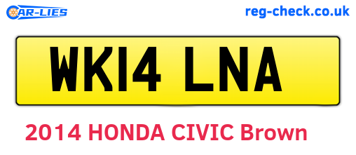 WK14LNA are the vehicle registration plates.