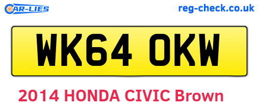 WK64OKW are the vehicle registration plates.