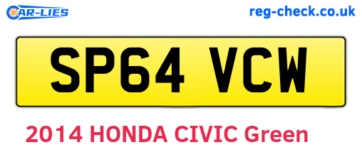 SP64VCW are the vehicle registration plates.