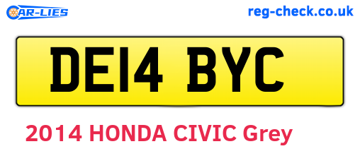 DE14BYC are the vehicle registration plates.