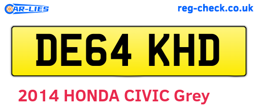 DE64KHD are the vehicle registration plates.