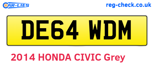 DE64WDM are the vehicle registration plates.