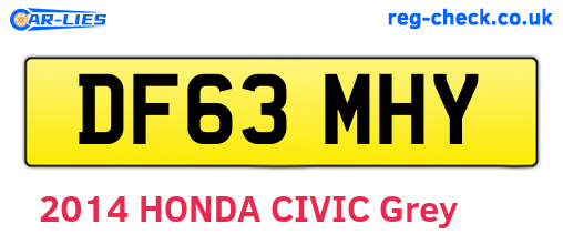 DF63MHY are the vehicle registration plates.