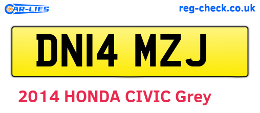 DN14MZJ are the vehicle registration plates.