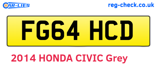 FG64HCD are the vehicle registration plates.