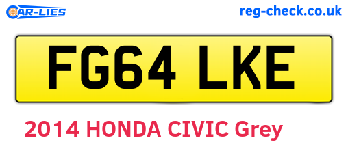 FG64LKE are the vehicle registration plates.