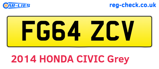FG64ZCV are the vehicle registration plates.