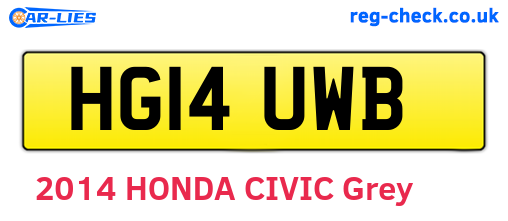 HG14UWB are the vehicle registration plates.