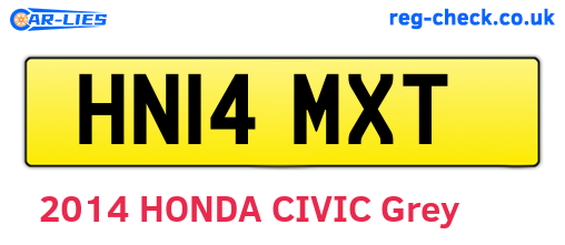 HN14MXT are the vehicle registration plates.