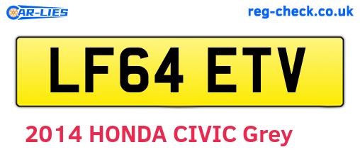 LF64ETV are the vehicle registration plates.