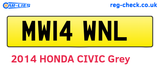MW14WNL are the vehicle registration plates.