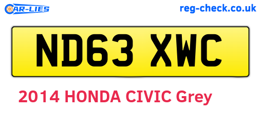 ND63XWC are the vehicle registration plates.