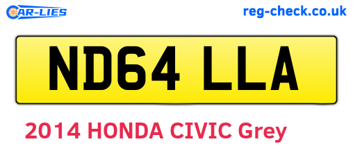 ND64LLA are the vehicle registration plates.