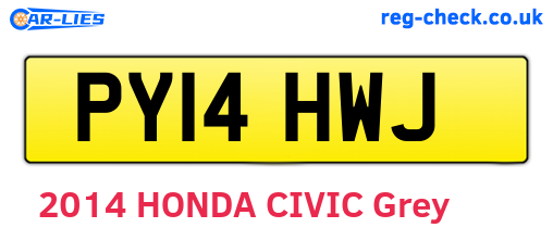 PY14HWJ are the vehicle registration plates.