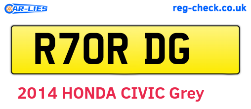 R70RDG are the vehicle registration plates.