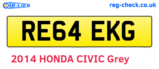 RE64EKG are the vehicle registration plates.