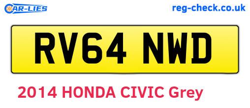 RV64NWD are the vehicle registration plates.