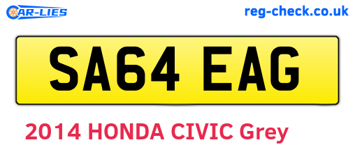 SA64EAG are the vehicle registration plates.