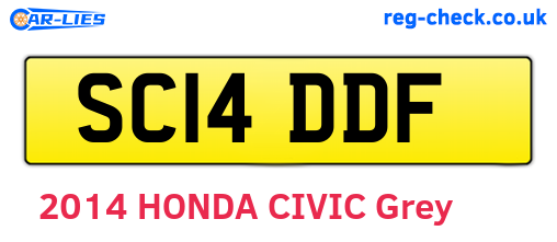 SC14DDF are the vehicle registration plates.