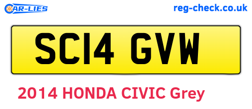SC14GVW are the vehicle registration plates.