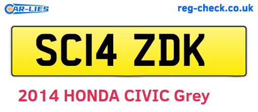 SC14ZDK are the vehicle registration plates.