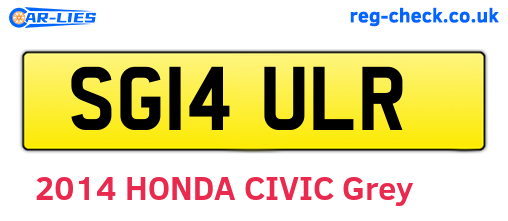 SG14ULR are the vehicle registration plates.