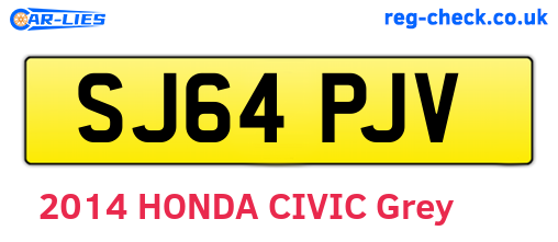 SJ64PJV are the vehicle registration plates.