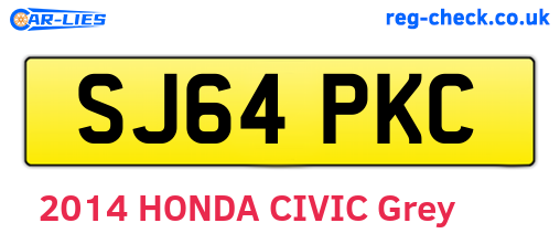 SJ64PKC are the vehicle registration plates.
