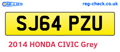SJ64PZU are the vehicle registration plates.